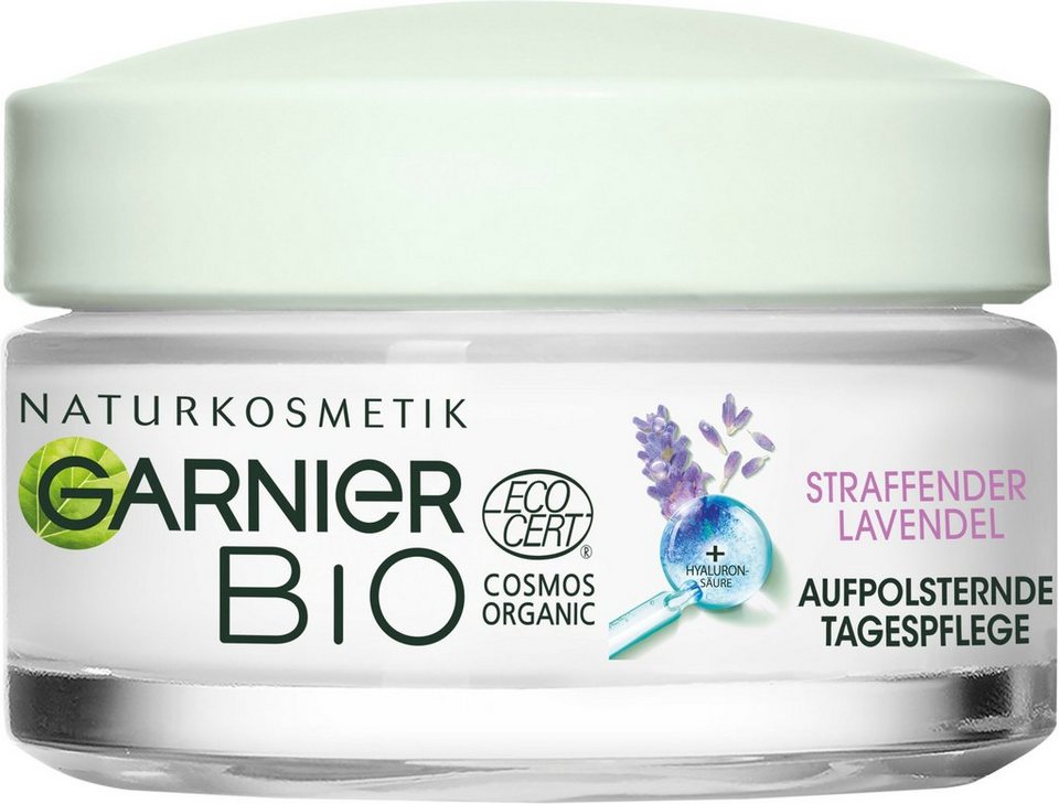 GARNIER Anti-Aging-Creme Bio Lavendel, Mit ätherischem Lavendel-Öl aus  biologischem Anbau und antioxidativem Vitamin E