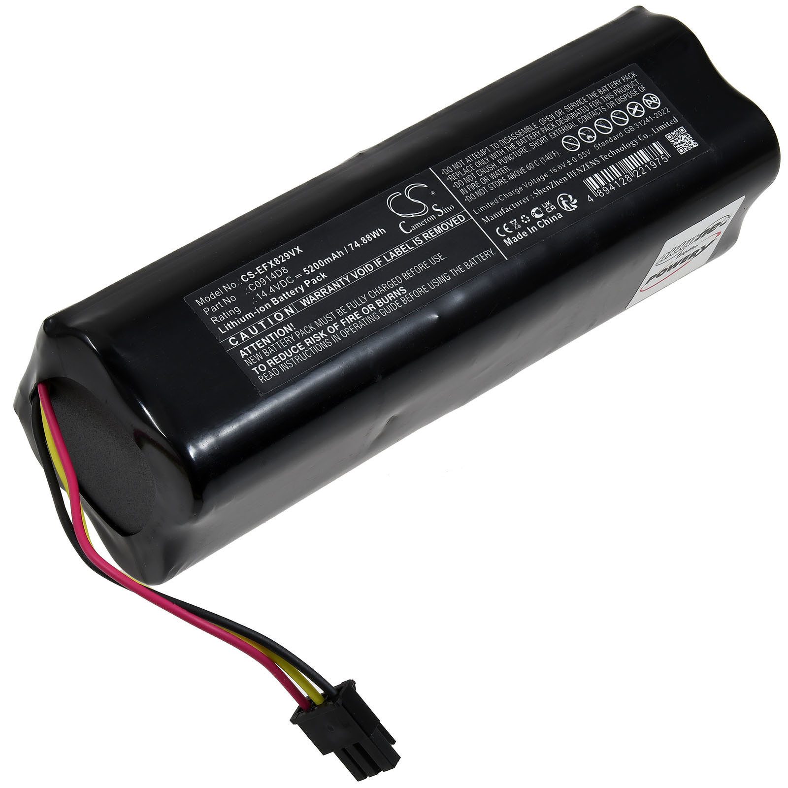 Powery Akku für eufy X8 X8 Pro X8 Hybrid Staubsauger-Akku 5200 mAh (14.4 V)