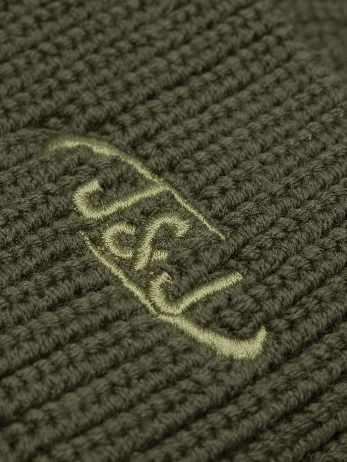 Jack & Jones Strickmütze 4671 Recycelt Kopfbedeckung Beanie in Dunkelgrün Winter Mütze Kurz Gerippte JACAIR