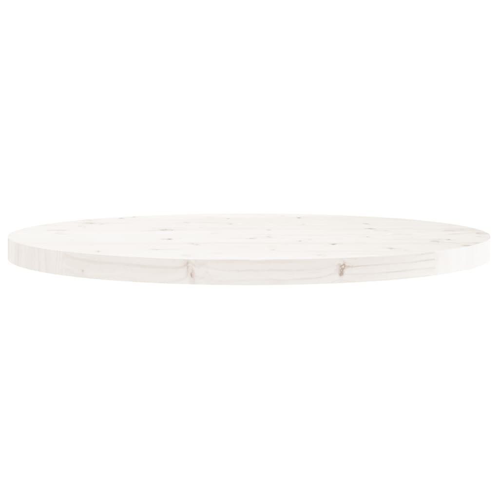 vidaXL Tischplatte Weiß Tischplatte Rund Ø80x3 cm (1 St) Kiefer Massivholz