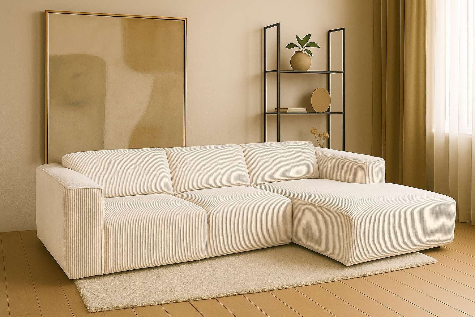 Ecksofa Noord mit Kedernaht, Breite 281 cm, L-Form