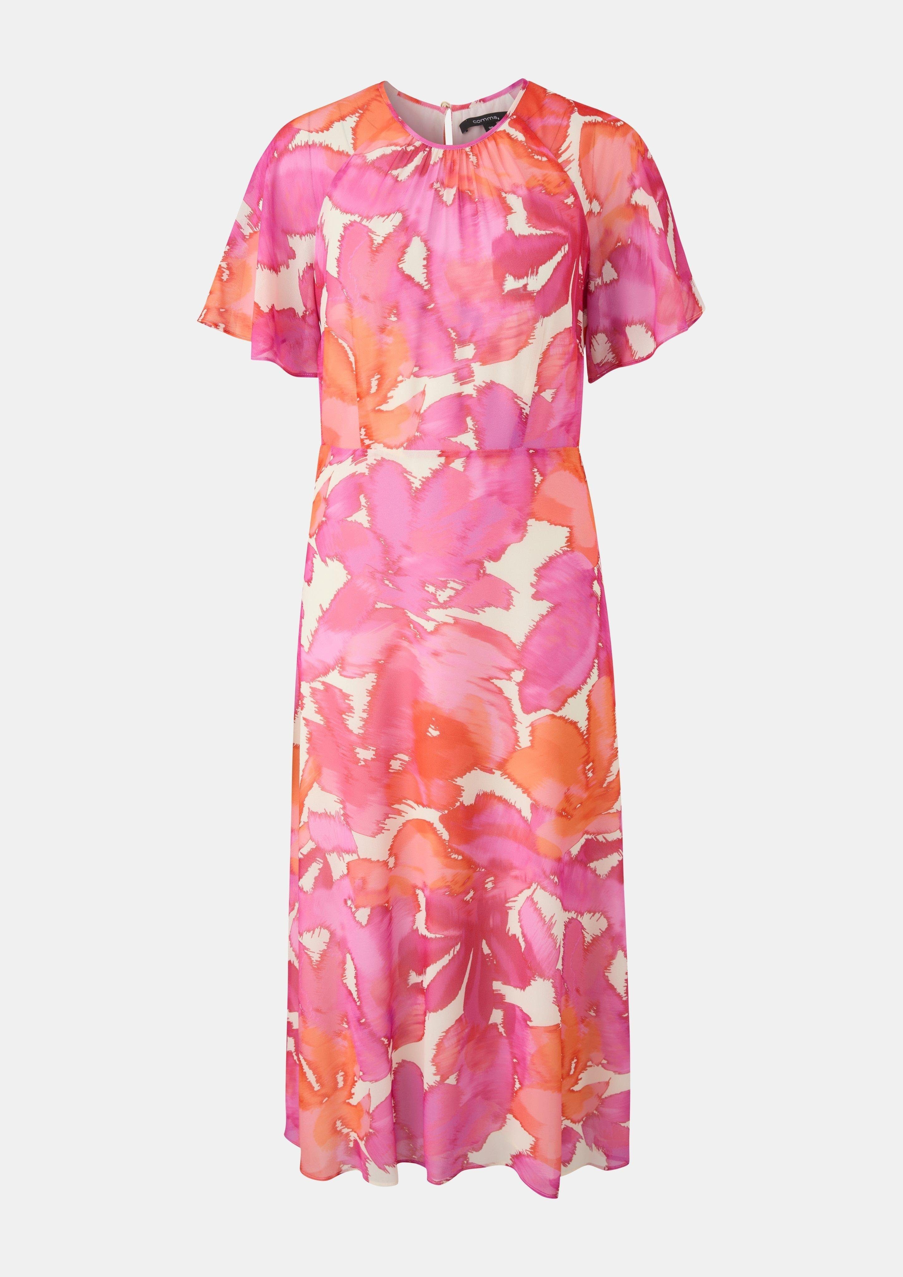 Maxikleid Midi-Kleid mit All-over-Print