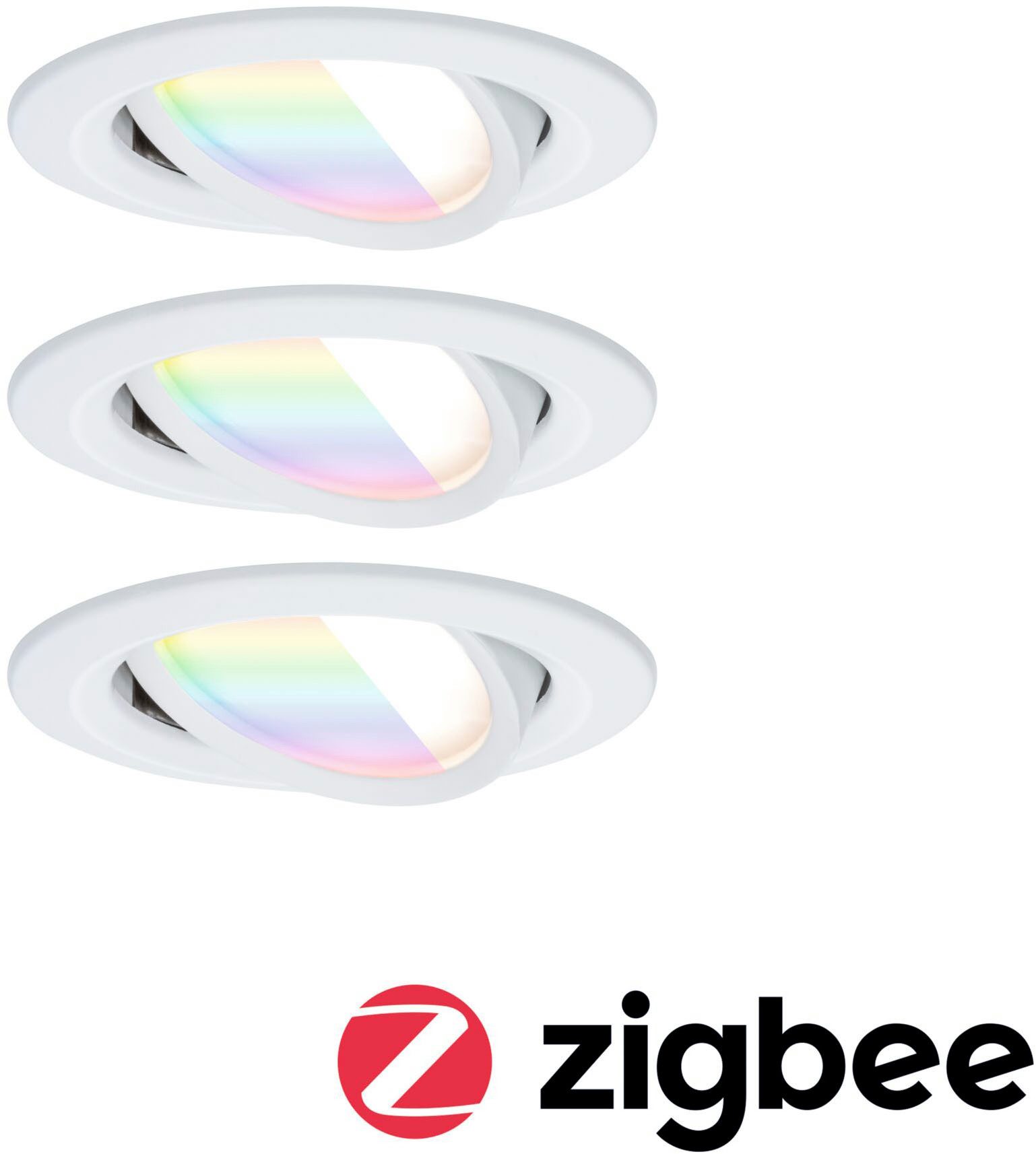 Paulmann LED Einbauleuchte LED Einbauleuchte Nova Coin rund 84mm 50°, LED fest integriert, Tageslichtweiß, Memoryfunktion, Farbwechsler, Farbsteuerung, Dimmer, Smart Home