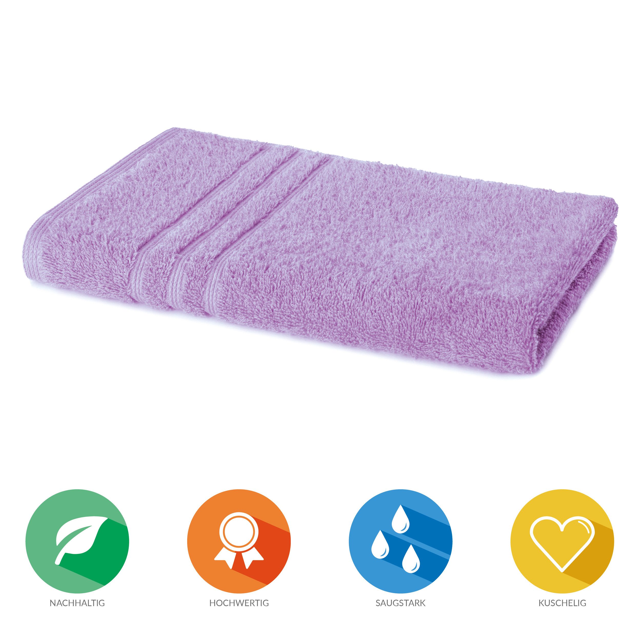 Lavea Handtücher Bali Handtuch 50x100 cm, Sporthandtuch, Fitness-Handtuch, Weiches Bio-Baumwollfrottee (1-St), pflegeleicht, GOTS-zertifiziert, extra saugstark  – Bild 2 von 5