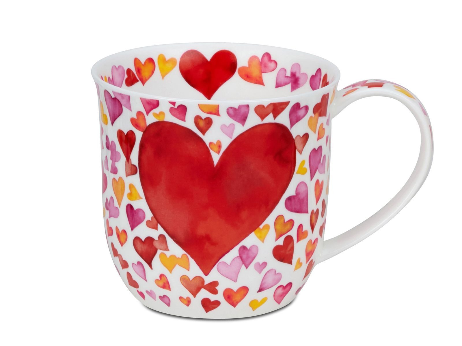 Dunoon Tasse Becher Cumbrae Big Love rot 450 ml Bone China Kaffeetasse Teetasse, 1-tlg., Porzellan, Spülmaschinengeeignet