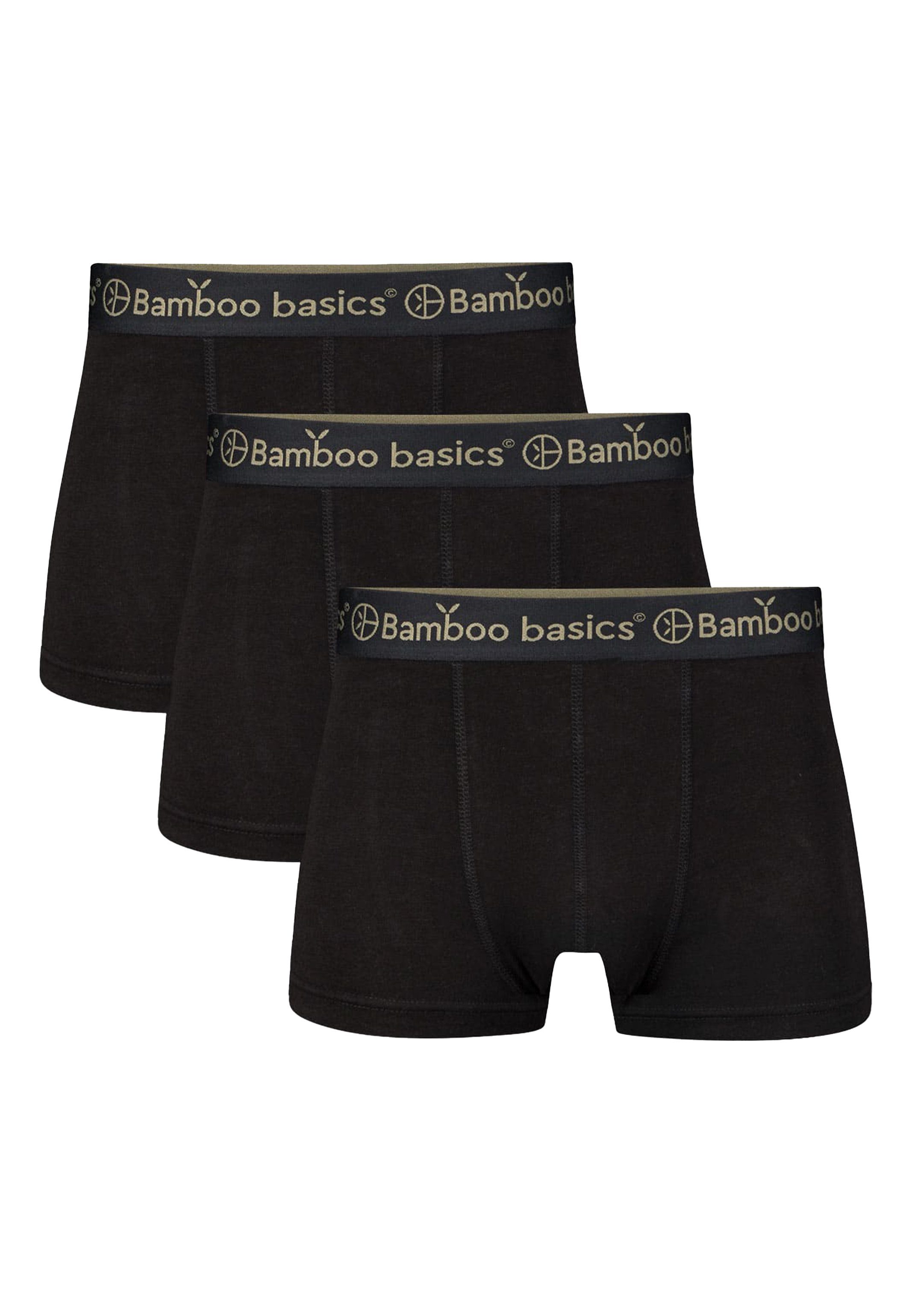 Bamboo basics Retro Boxer 3er Pack Liam (Spar-Set, 3-St) Retro Short / Pant - Ohne Eingriff - Weiches Material mit Viskose Schwarz