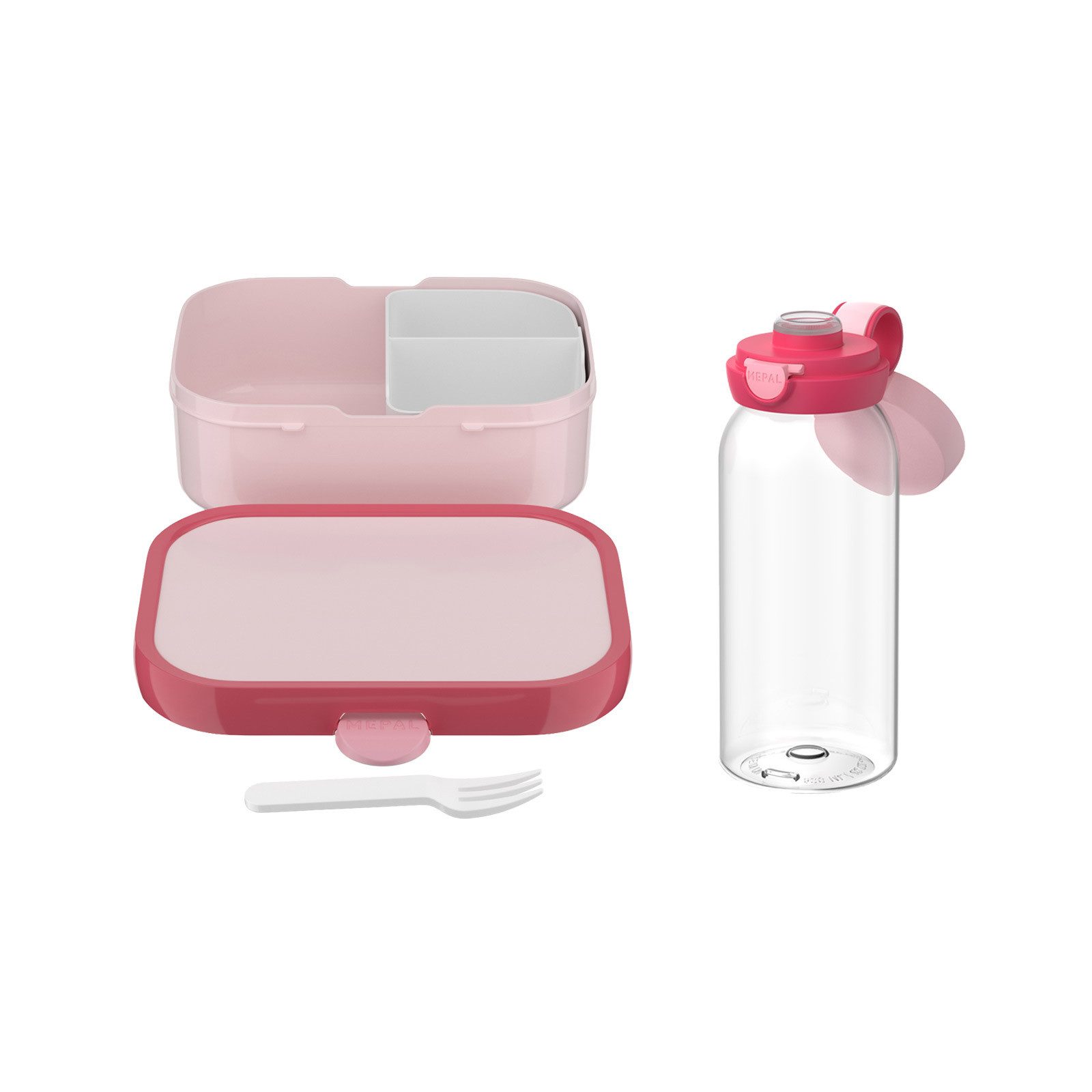 Mepal Lunchbox Campus Lunchset (Flasche mit Klappdeckel), Kunststoff, (2-tlg), Spülmaschinengeeignet
