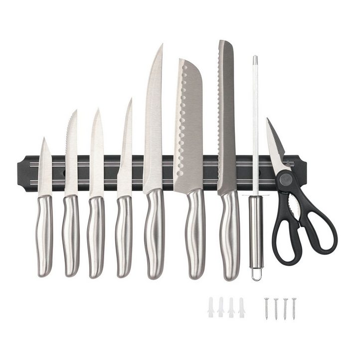 AVANTEX Messer-Set (10-tlg) AVANTEX Messer-Set 10-teilig Schere Messer Schärfer Magnetleiste Küchenmesse