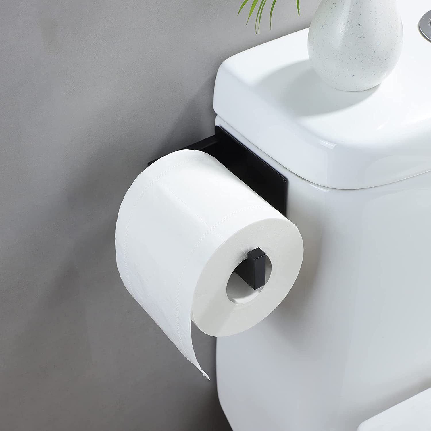 Haiaveng Toilettenpapierhalter Toilettenpapierhalter, kein erforderlich, Kein Bohren schwarz, Bohren