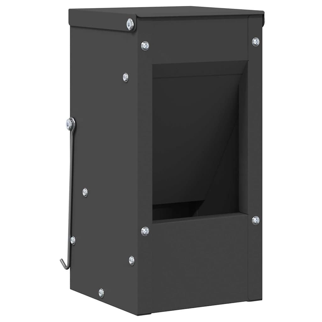 vidaXL Futterspender Kaninchenfütterer Schwarz 12,5 x 12,5 x 25 cm