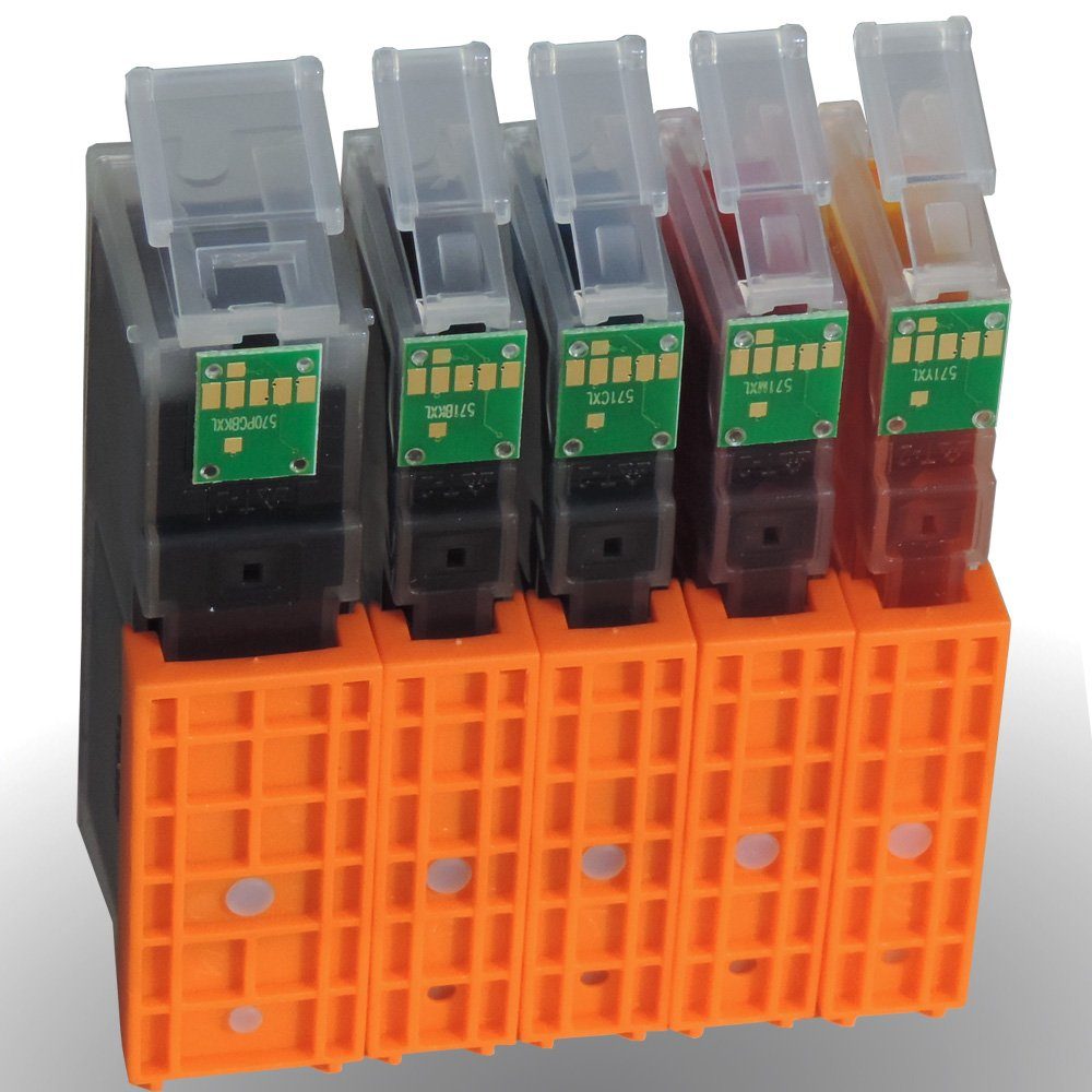 Kompatibel Canon PGI-570 XL, CLI-571 XL, 0318C004AA Multipack 5-Farben Tintenpatrone (Set, 9055)