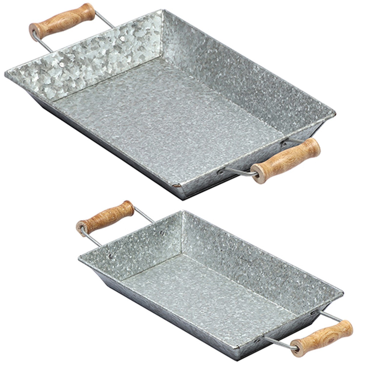 Marrakesch Orient & Mediterran Interior Dekotablett 2er Set Vintage Tablett aus Metall 42 cm & 38 cm Groß Torgo (2 St), Handarbeit