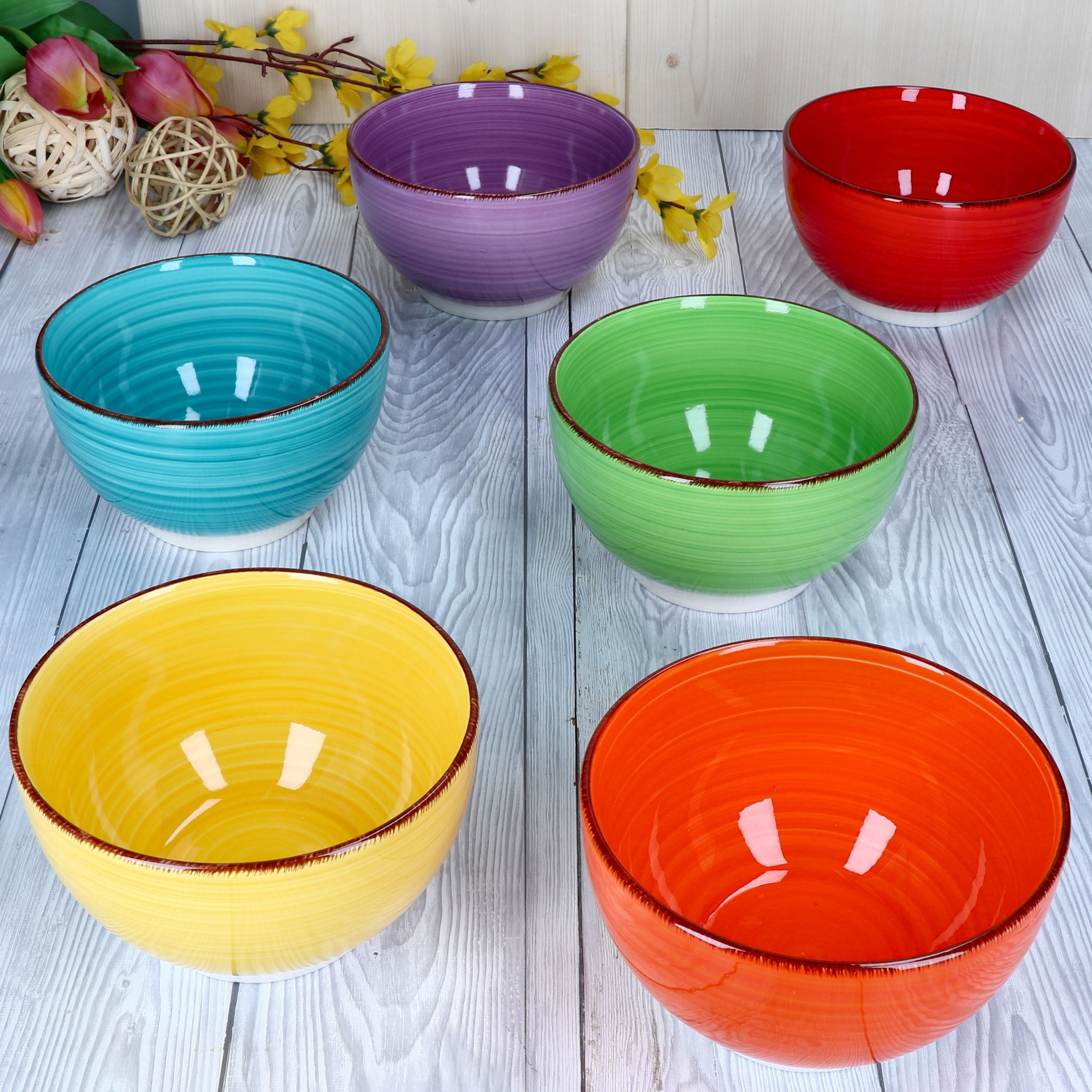 MamboCat Müslischale 6er Set Müslischale Uni Bunt, Steingut