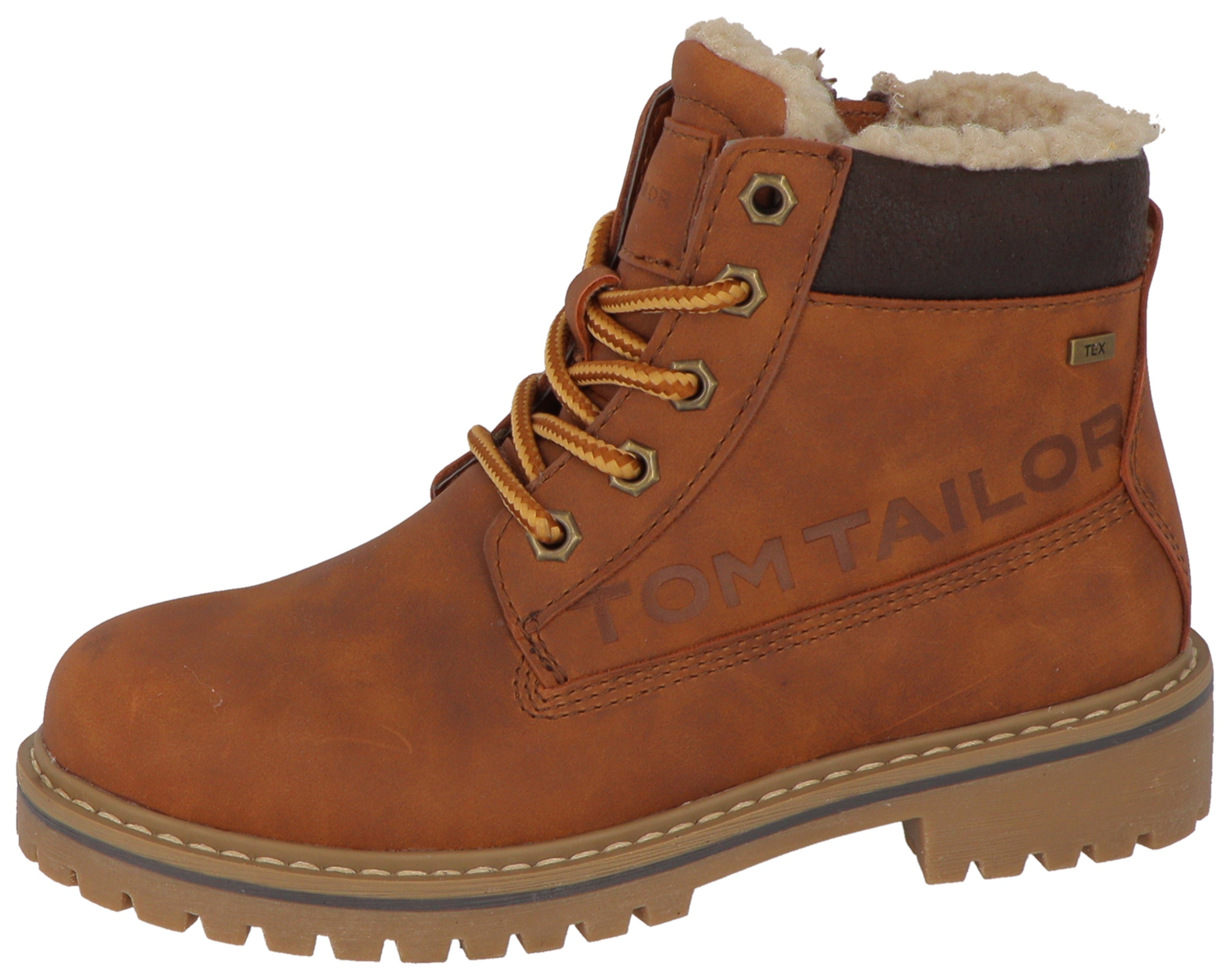 TOM TAILOR Winterboots mit weich Schaftrand abgepolstertem braun-dunkelbraun