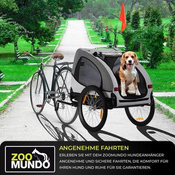zoomundo Fahrradhundeanhänger Hundeanhänger Fahrradanhänger für Hunde Buddy in Grau