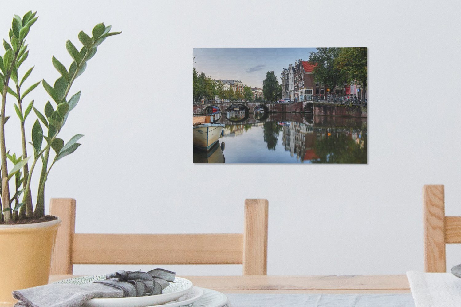 OneMillionCanvasses® Leinwandbild St), Amsterdamer Wanddeko, Leinwandbilder, cm Aufhängefertig, 30x20 Wandbild der (1 Keizersgracht, Bild