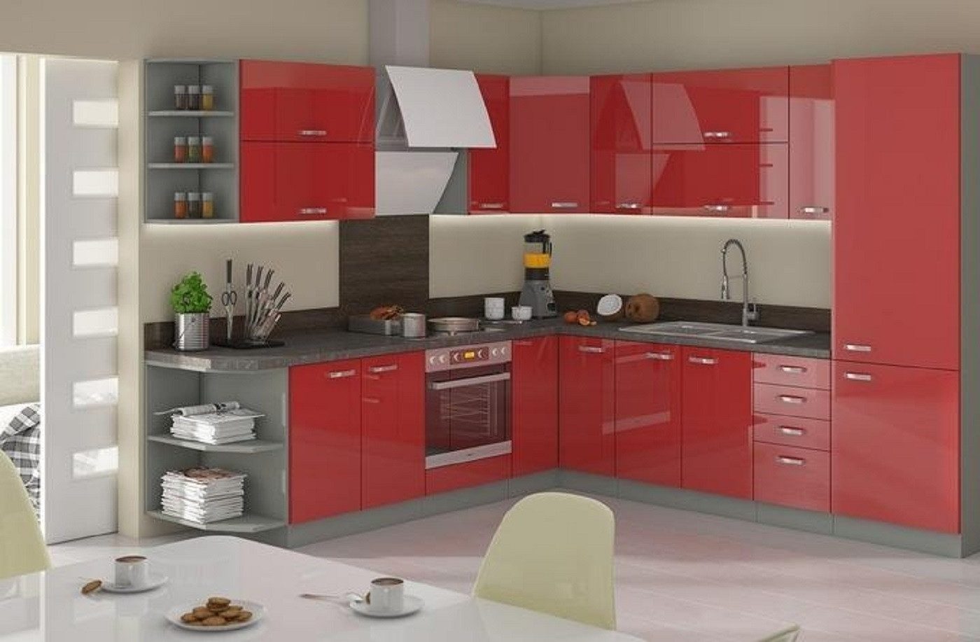 ROYAL24_MARKT Winkelküche - Modernes Design verleiht Ihrer Küche eine ästhetische Note, Elegante Küche - Es entspricht Ihrem Geschmack.
