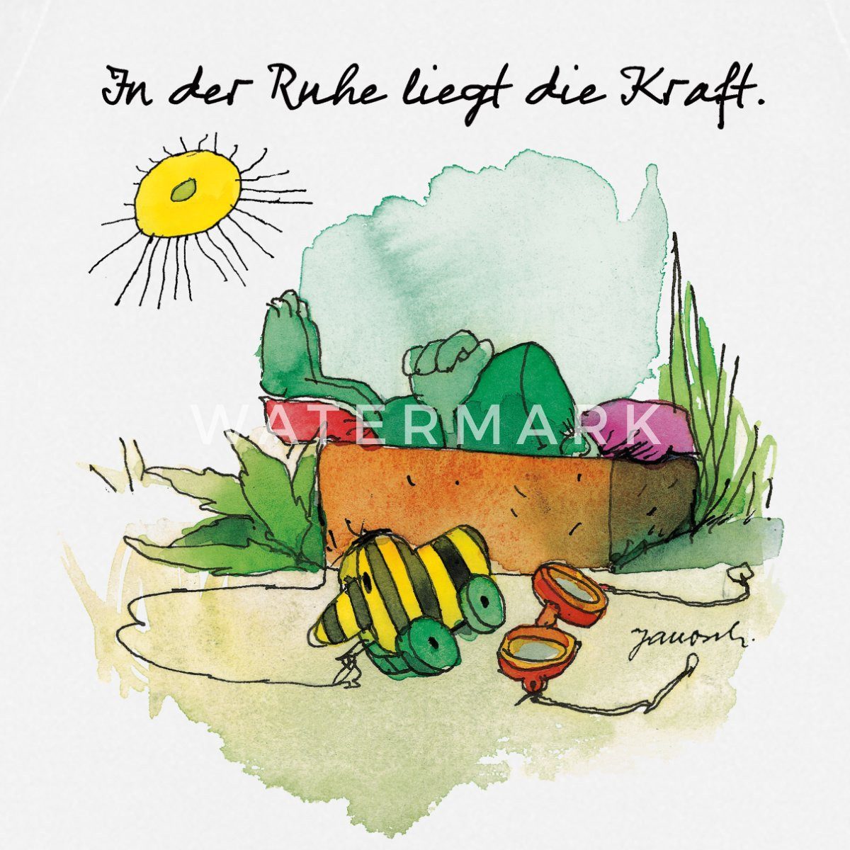 Spreadshirt Kochschürze Janosch Günter Kastenfrosch Tigerente Kochschürze, günstig online kaufen