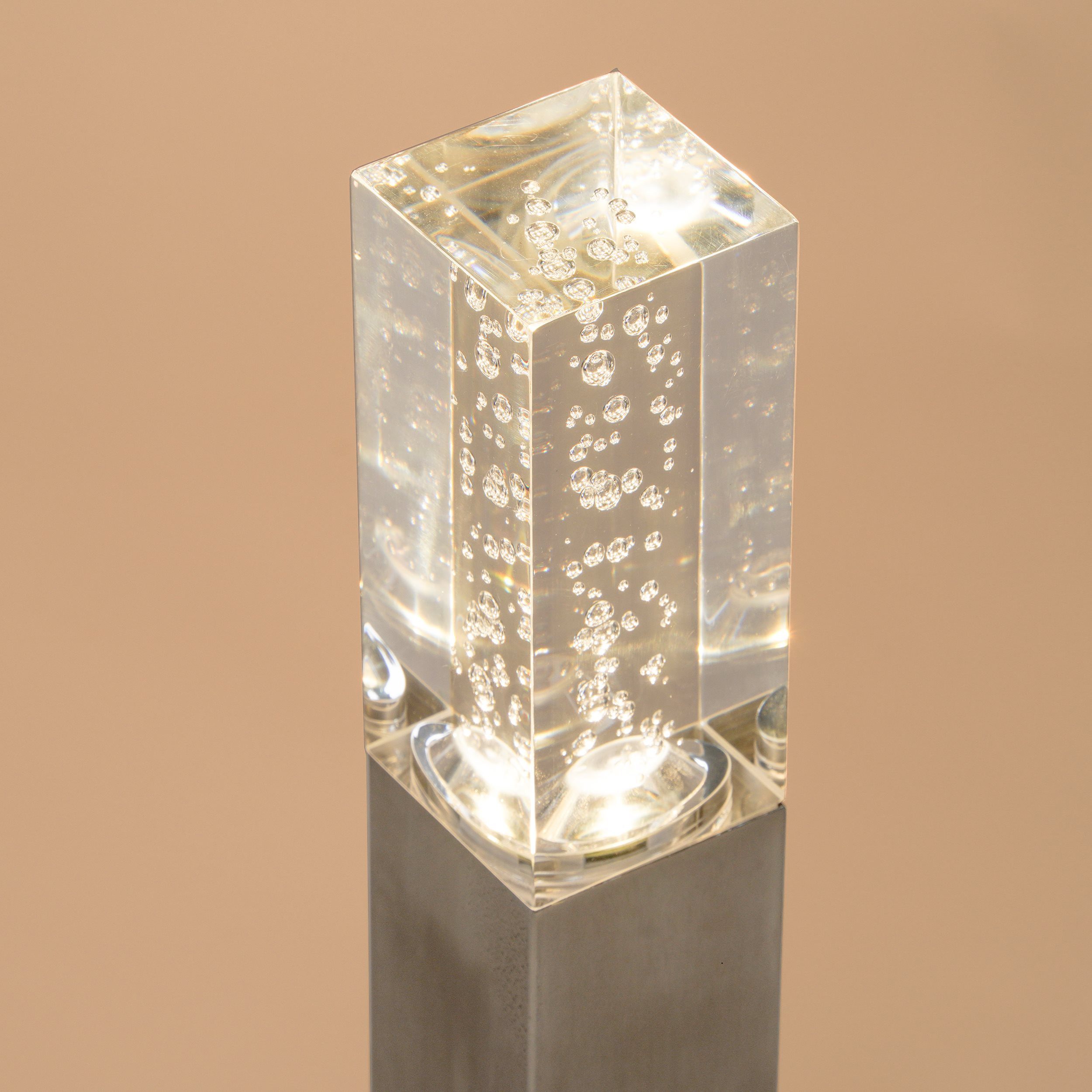 esotec LED Gartenleuchte Solar Standleuchte Bubble Tower Acrylblock mit Luftblasen H50cm 102555