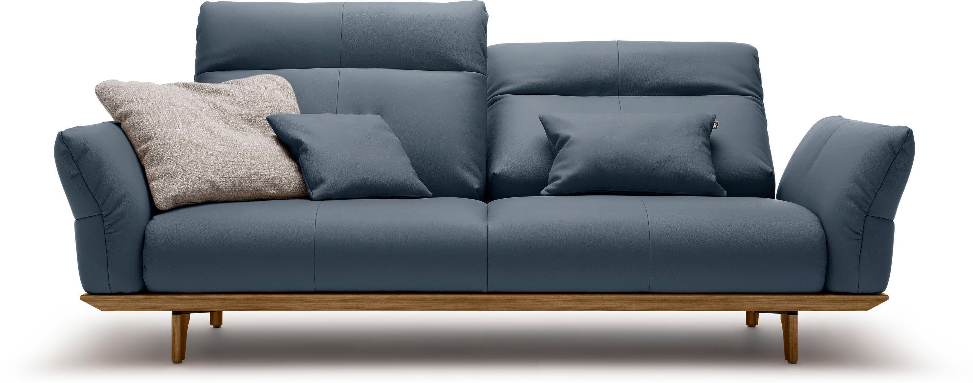 hülsta sofa 3-Sitzer hs.460, Sockel in Nussbaum, Füße Nussbaum, Breite 208 cm