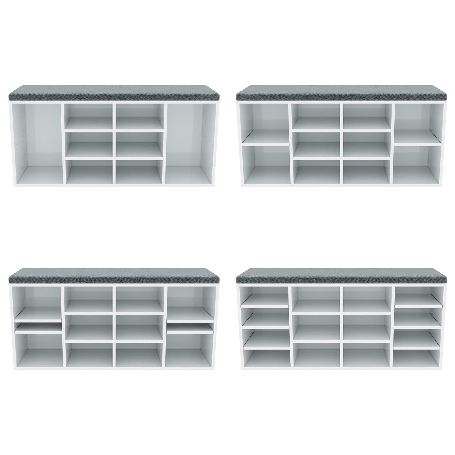 SONNI Schuhtruhe Schuhschrank mit sitzbank Weiß 103.5x30x48cm Schließfach