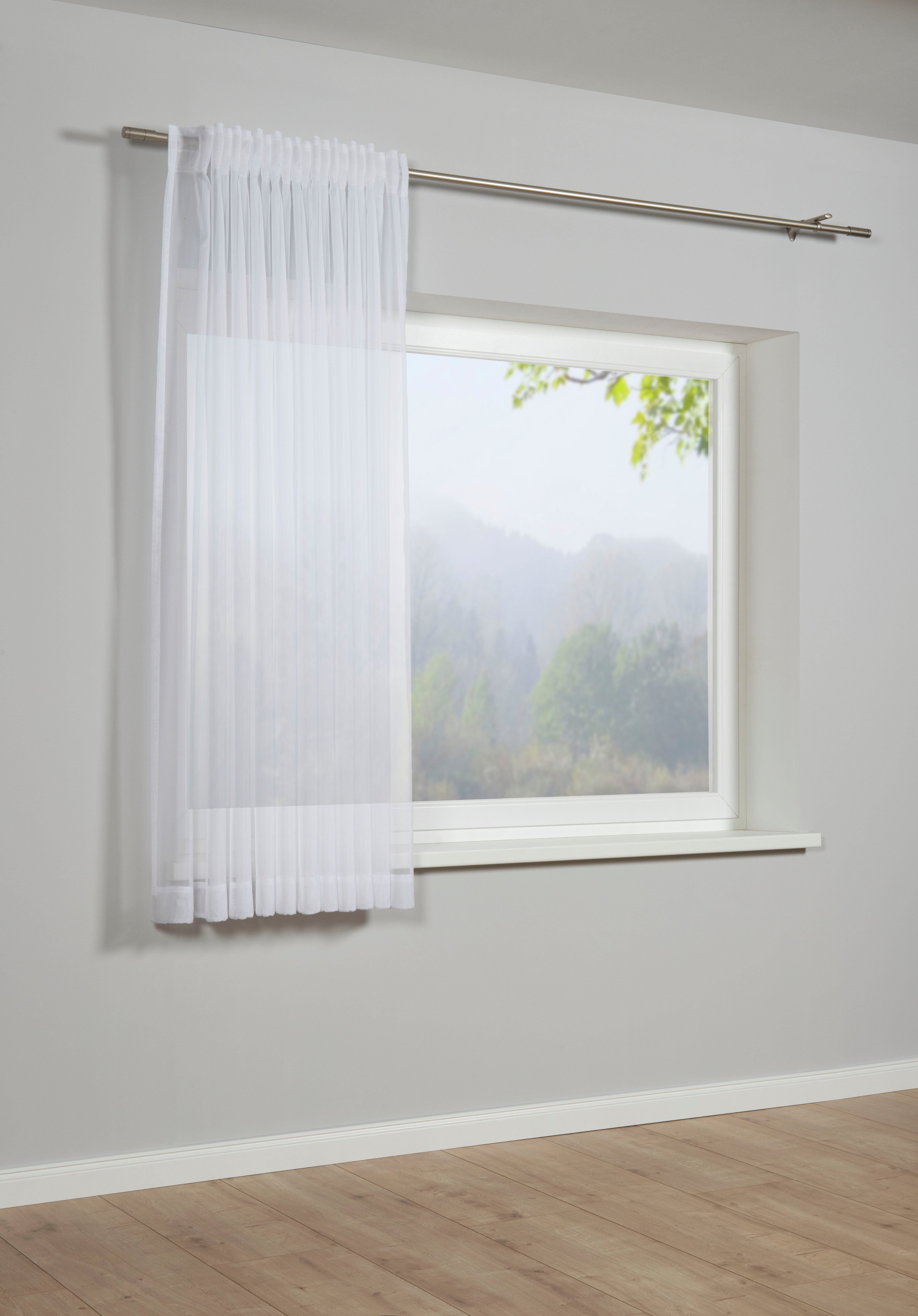 GARDINIA Gardine Schal mit Gardinenband Voile Uni (1 St), verdeckte Schlauf günstig online kaufen