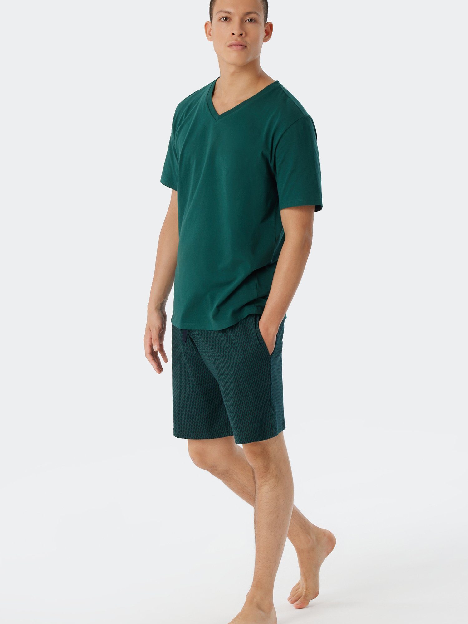 Schiesser Relax Mix dunkelgrün & V-Shirt