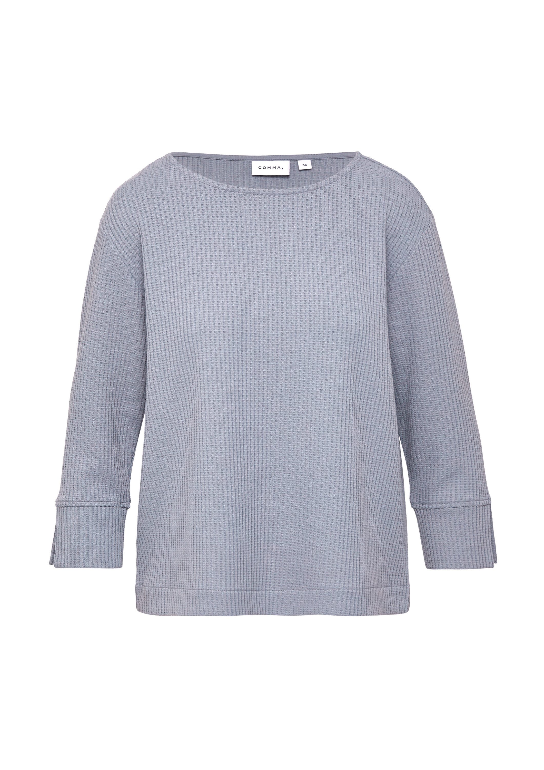 comma 3/4 Arm-Pullover Sweatshirt Strukturiertes Sweatshirt günstig online kaufen