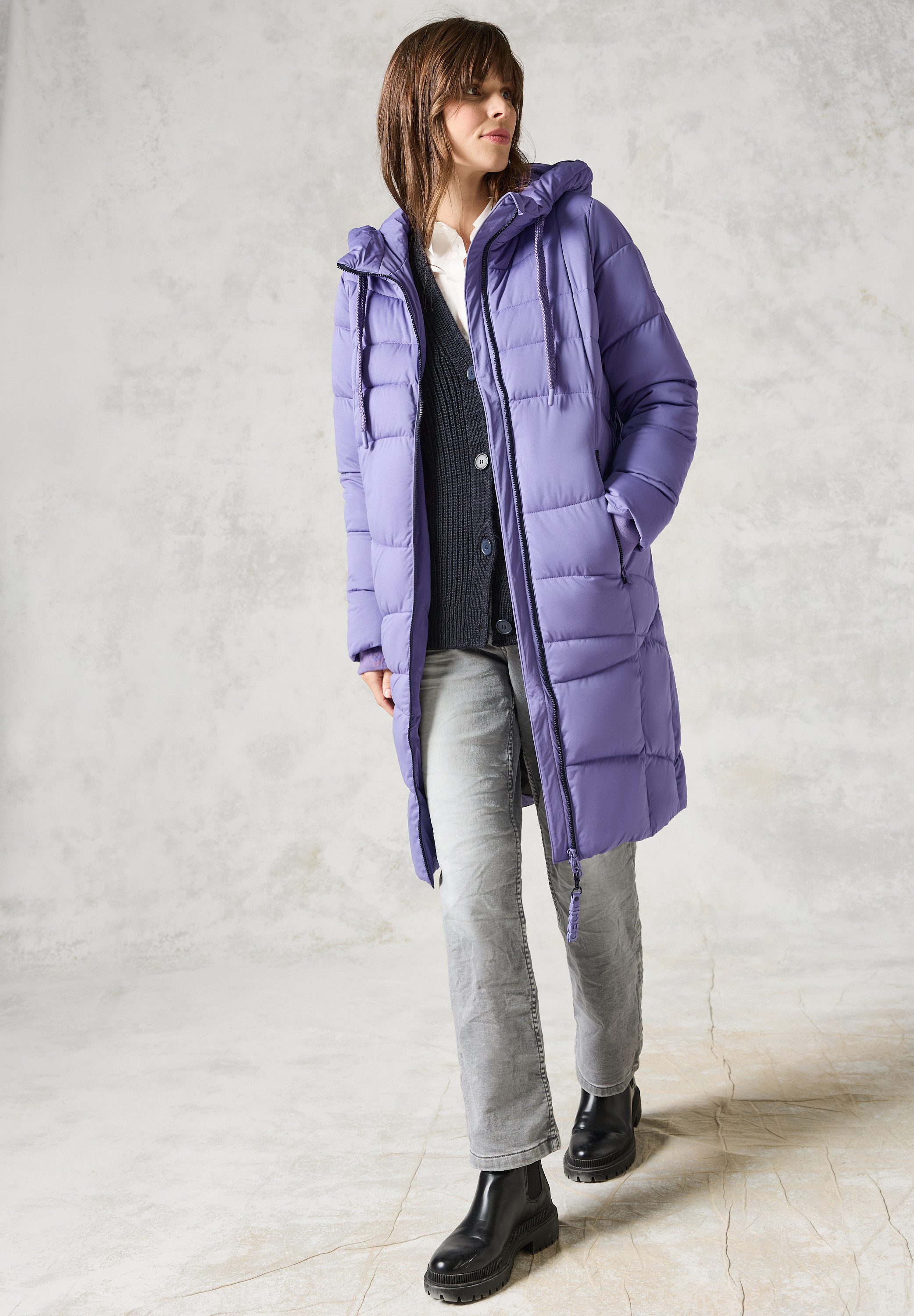 CECIL Steppmantel mit Kapuze