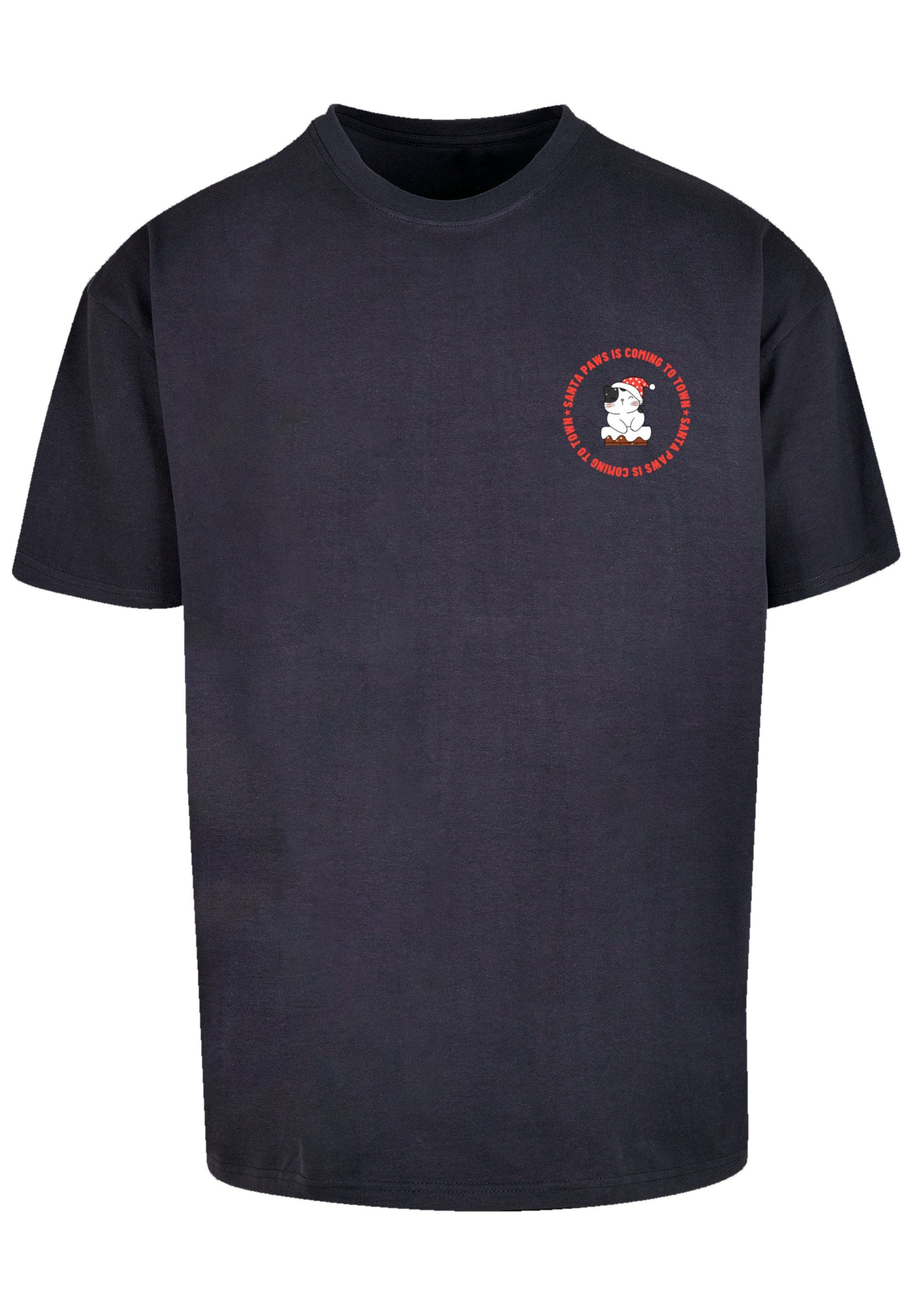 Cat navy Sansta Breast Christmas T-Shirt Qualität, Premium Paws F4NT4STIC Band Rock-Musik,