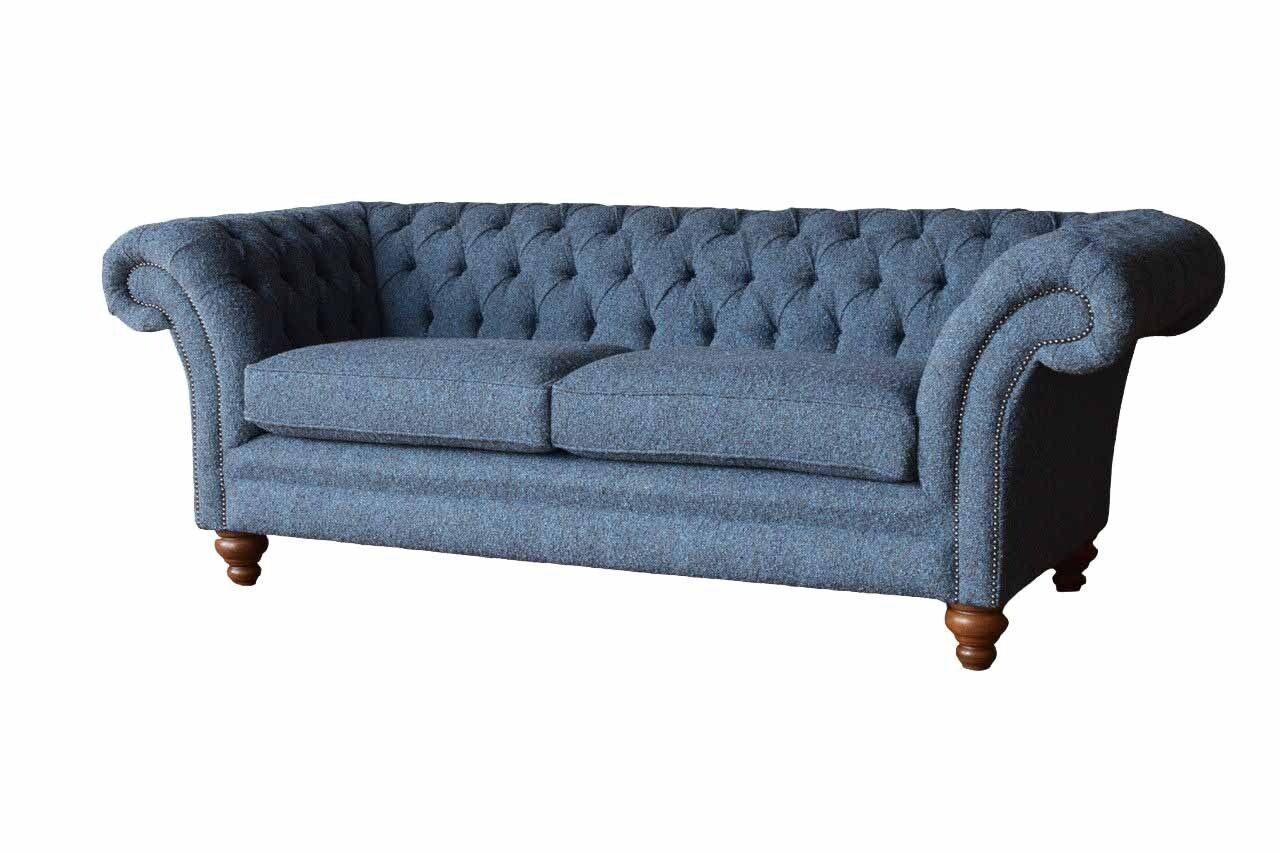 Sofas, Englische Chesterfield Sofa Couch Möbel Made Samt JVmoebel In 230cm Europe Sofa Dreisitz Büro