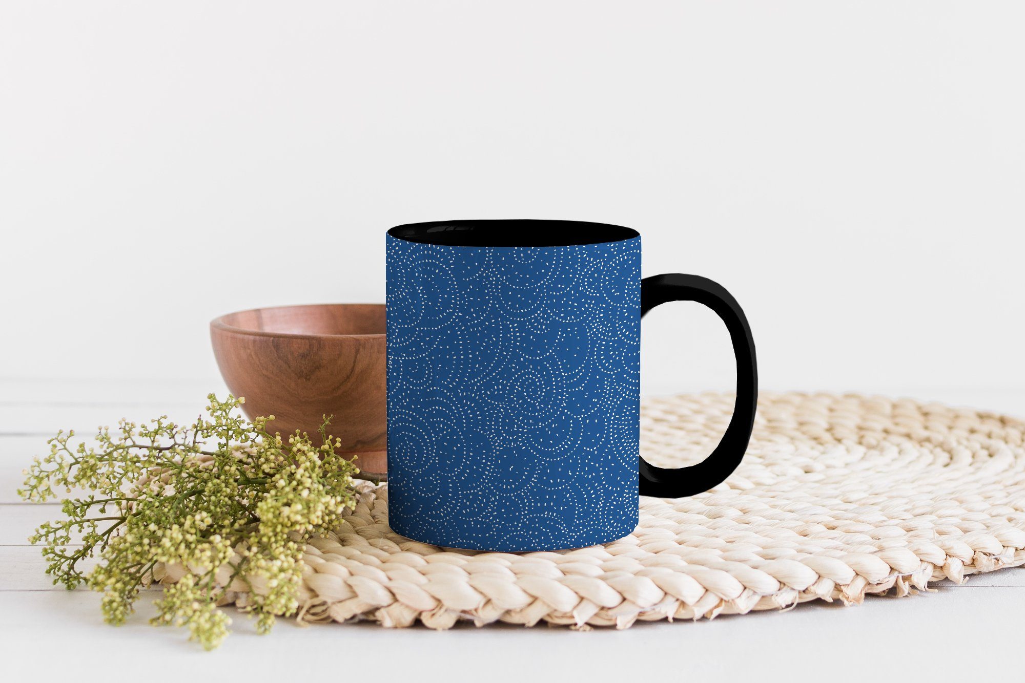 Teetasse, Blau Geschenk Farbwechsel, Keramik, Japan, Zaubertasse, Tasse Muster - Kaffeetassen, MuchoWow -