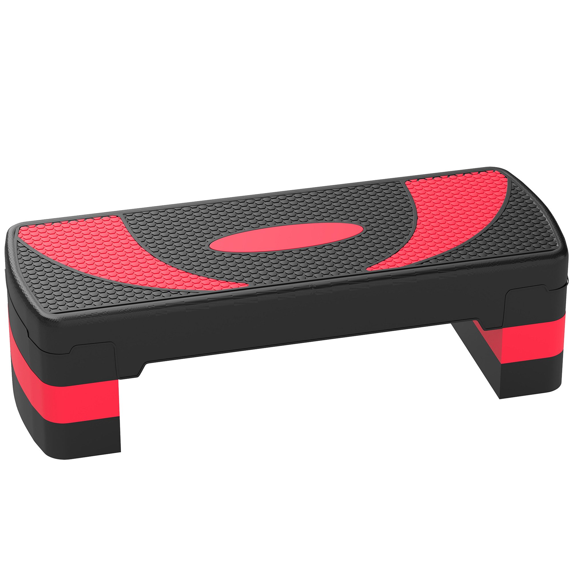MC Star Stepper Aerobic-Stepper höhenverstellbar Fitness Heimtrainer (mit 3 Stufen (10/15/20 cm), für Indoor Outdoor Belastbarkeit bis 150 kg Rot)