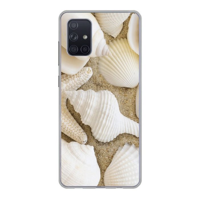 MuchoWow Handyhülle Muschel - Strand - Weiß Handyhülle Samsung Galaxy A51 5G Smartphone-Bumper Print Handy