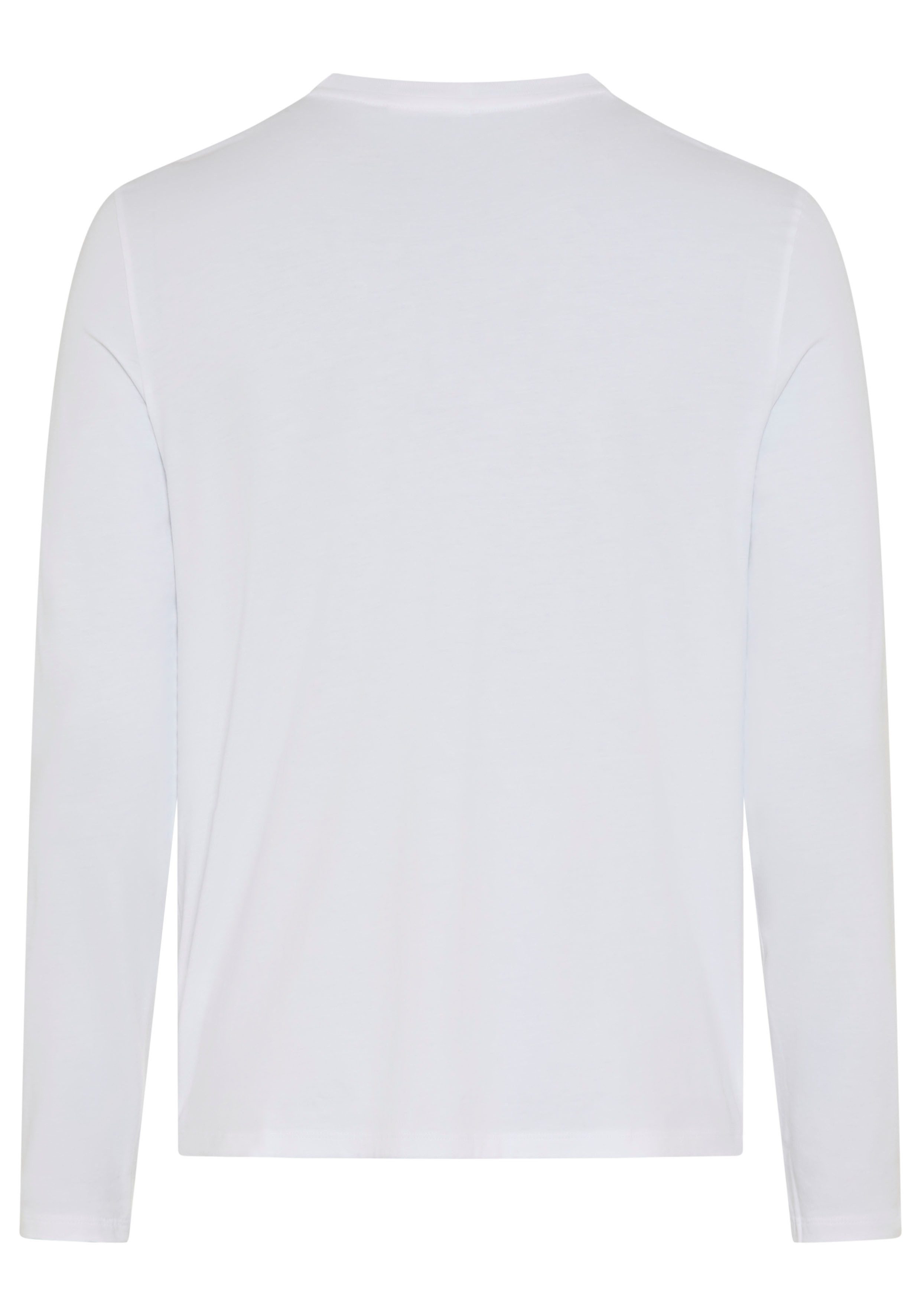Lacoste Langarmshirt Rundhalsausschnitt, reine Baumwolle, Regular Fit