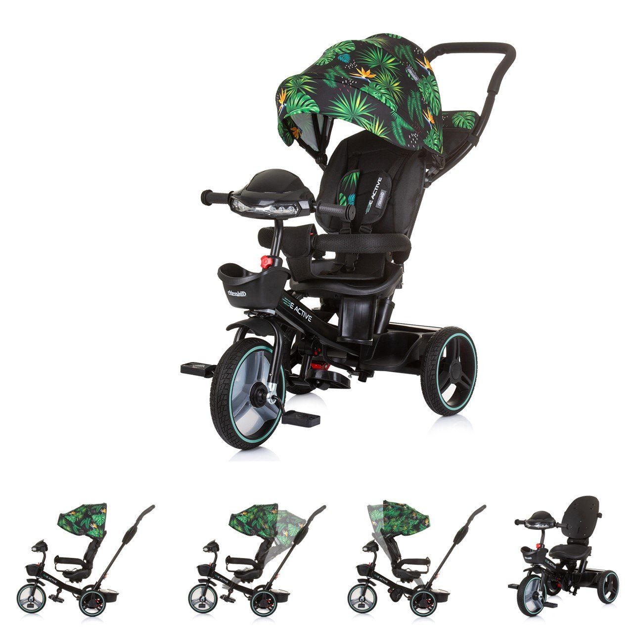 Chipolino Dreirad Tricycle Dreirad Be Active 2in1, Sitz drehbar Musik Licht drehbar