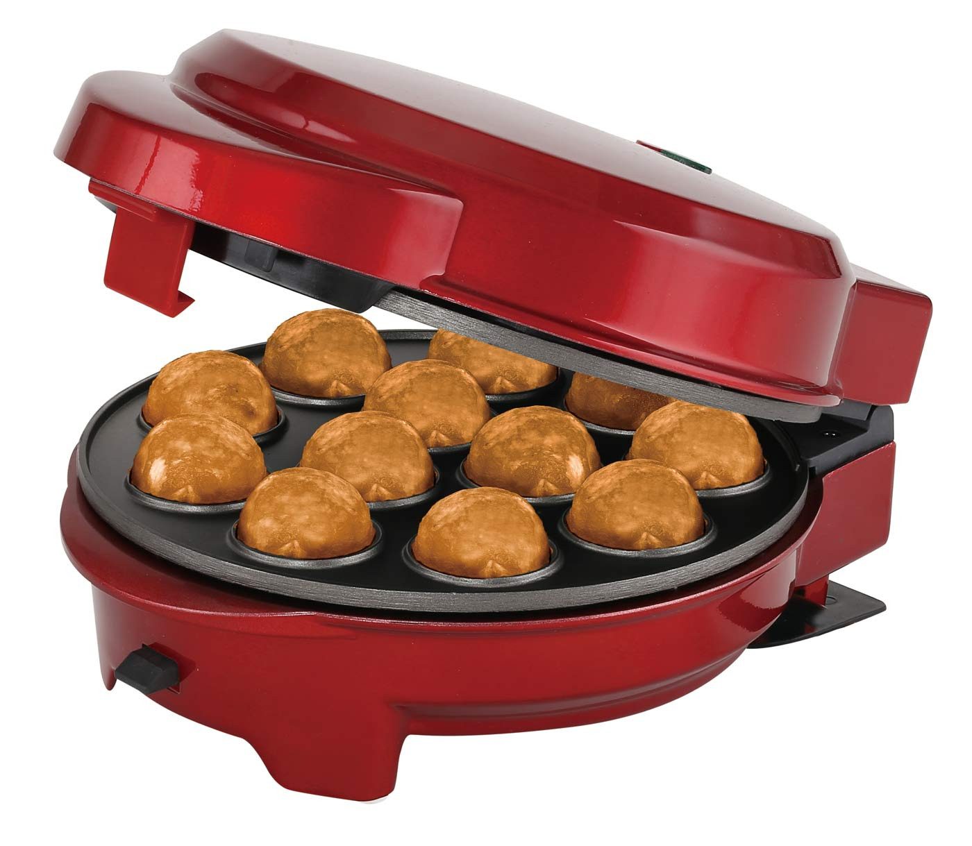 EPIQ Donut-Maker 3in1 Donut Muffin und Popcake-Maker 3 wechselbare Backplatten Rot, 700 W