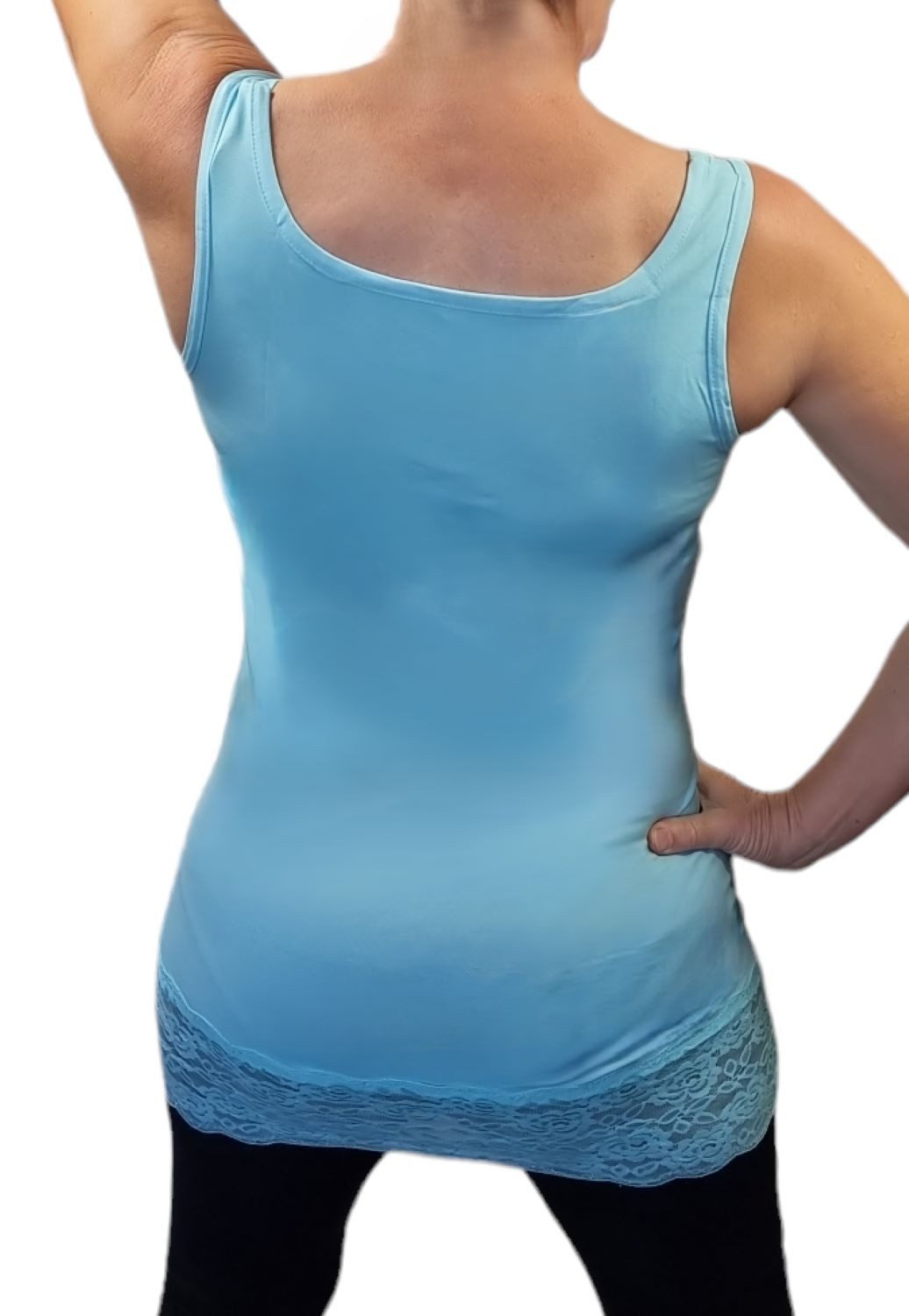 Toker Collection® Longtop Longtop mit elastischer Spitze, 2 Stück = 1 Preis (Packung, 2 Stück) weiche, elastische Spitze