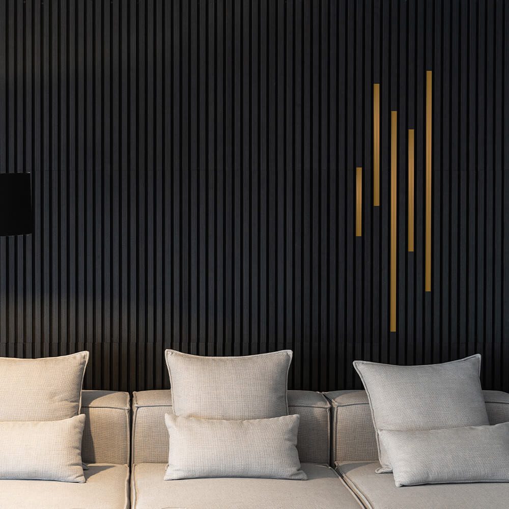 HOME DELUXE Zierleiste Dekoleiste für Akustikpaneel FIRE – 3er Set, Edelstahl, 30, 50, 110 cm Goldleiste für Akustikpaneel SONIC, Edelstahlleiste