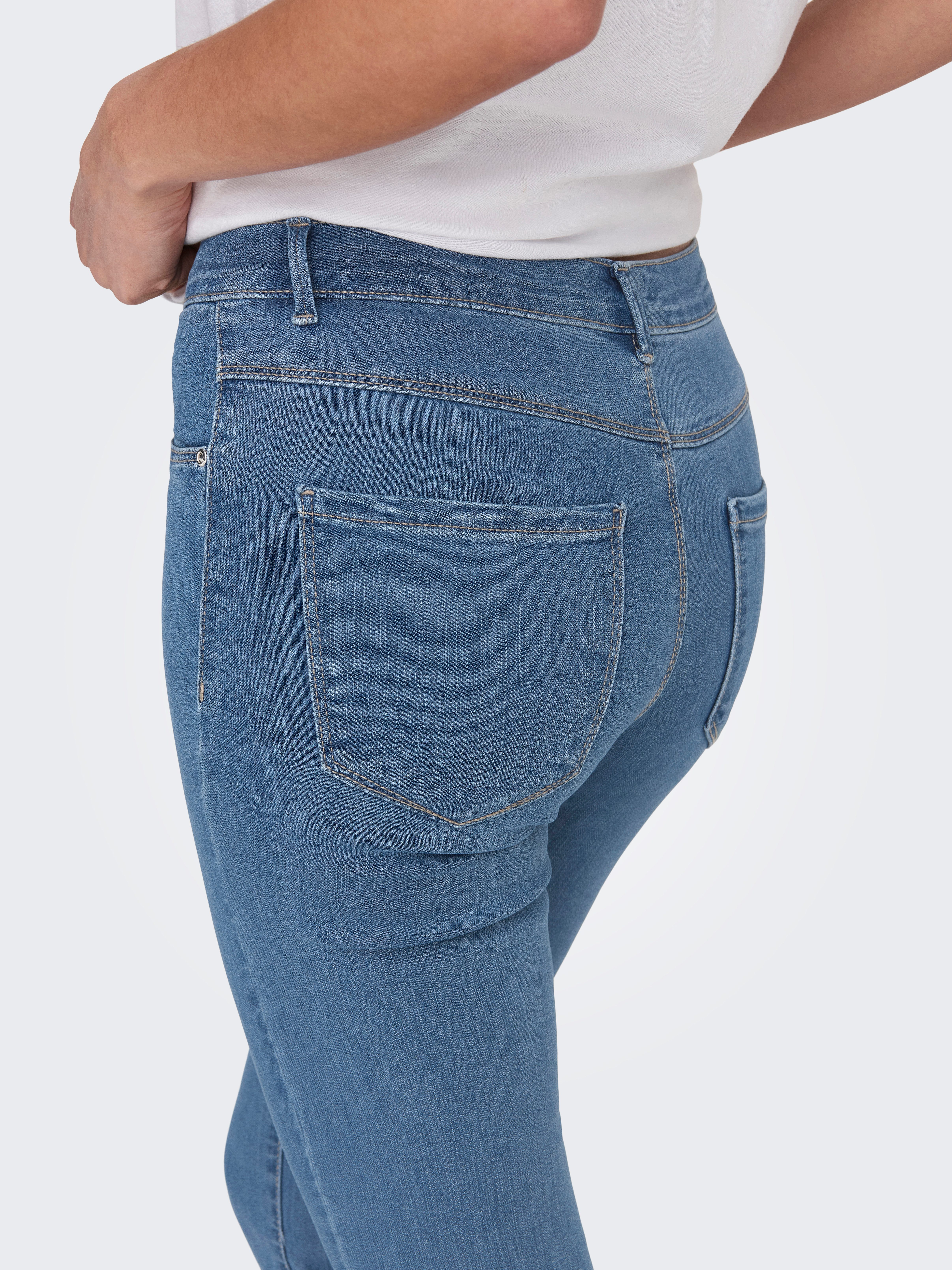 ONLY Caprijeans ONLRAIN – Skinny Fit mit mittlerer Leibhöhe für moderne Silhouette skinny fit, Denim/Jeans, Viskosemischung, unifarben, pflegeleicht
