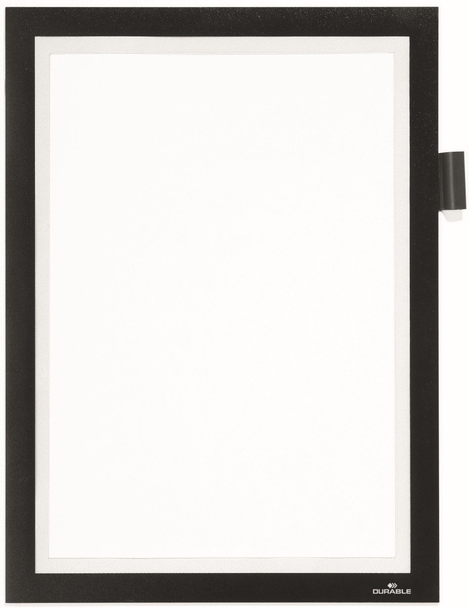 Fächermappe Magnetschildrahmen Duraframe Note A4 selbstklebend schwarz (10 Stück)