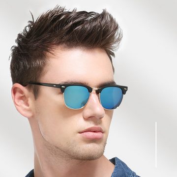 GelldG Polarisierte-Halbrahmen-Sonnenbrille-Unisex-Sonnenbrille Kopfhörer