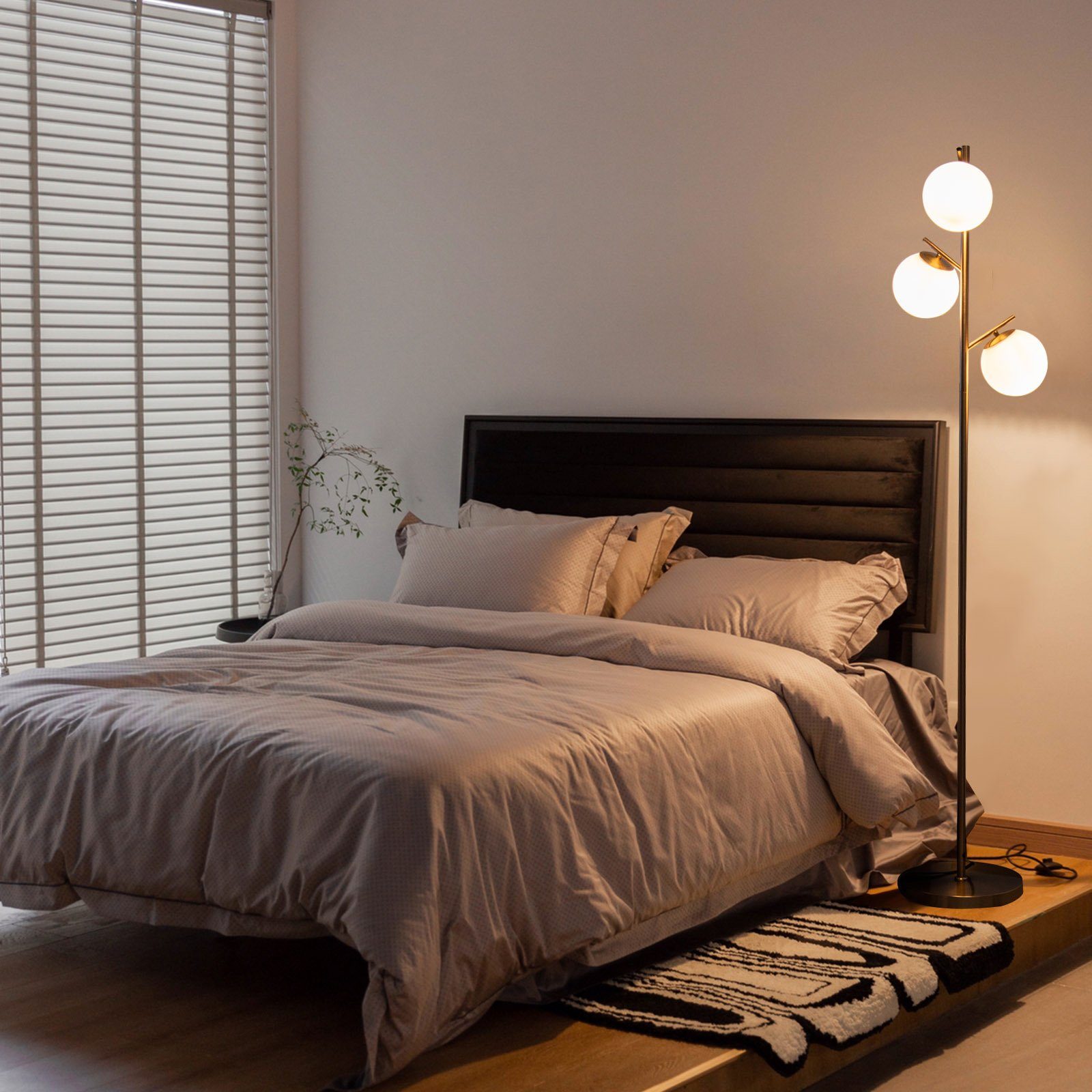 COSTWAY Stehlampe, ohne Leuchtmittel, 3-E27-flammig, mit Fußschalter, 169cm günstig online kaufen