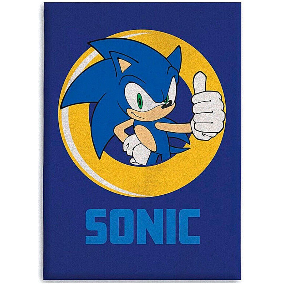Kinderdecke, Sonic SEGA, Kinder Fleecedecke Kuscheldecke weich & leicht 100 x 140 cm