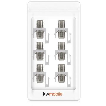 kwmobile 6x Keystone Modul F-Buchse - 6x Koax F-Stecker für DVB-S & DVB-S2 Netzwerk-Adapter, 2,20 cm