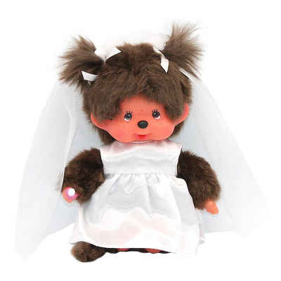 Monchhichi Plüschfigur Braut Mädchen 20 cm Monchhichi Puppe im Hochzeits-Kleid & Schleier