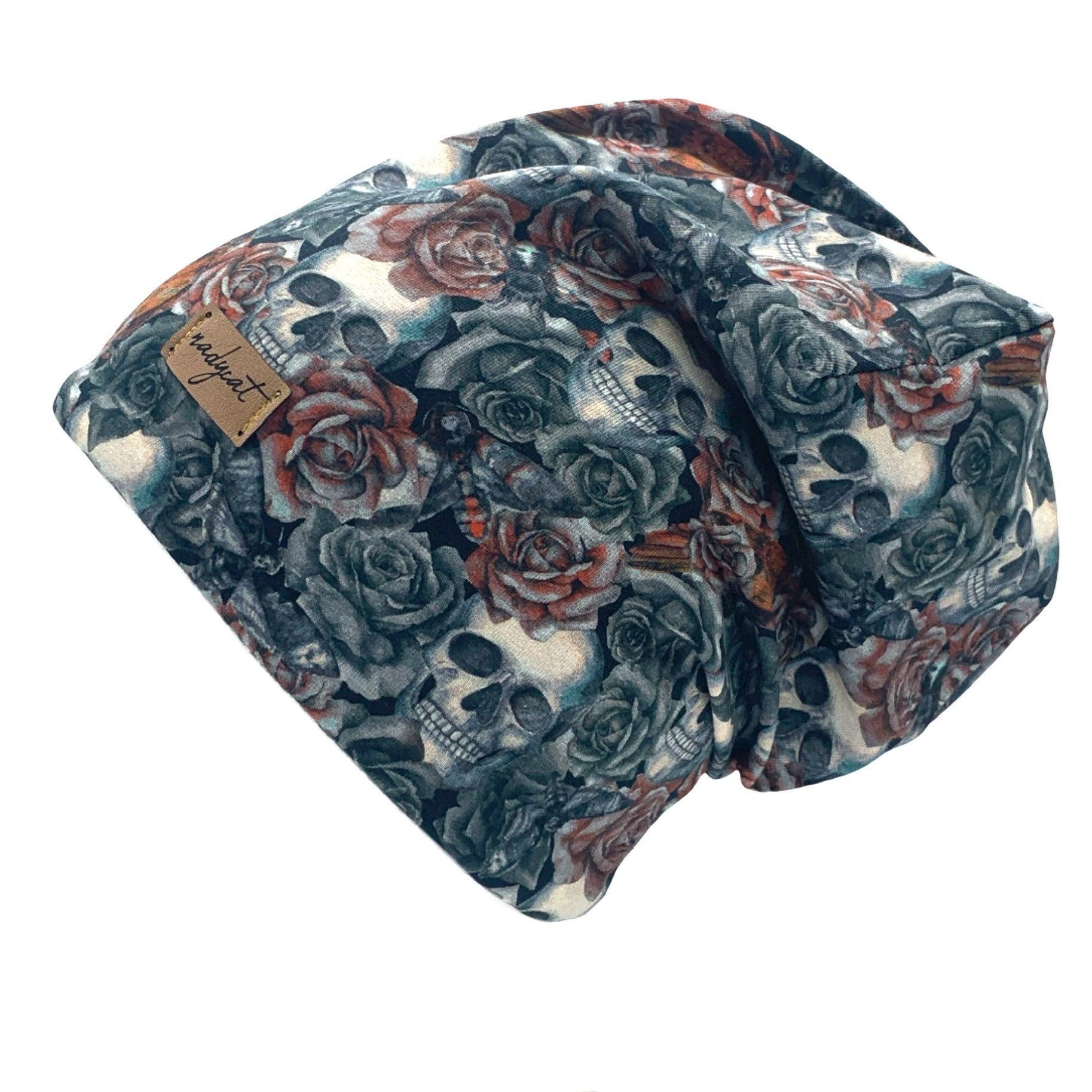 nadycat Beanie ROSE & SKULLS (2-St., Beanie mit passendem Loop) handgefertigt aus der Lausitz