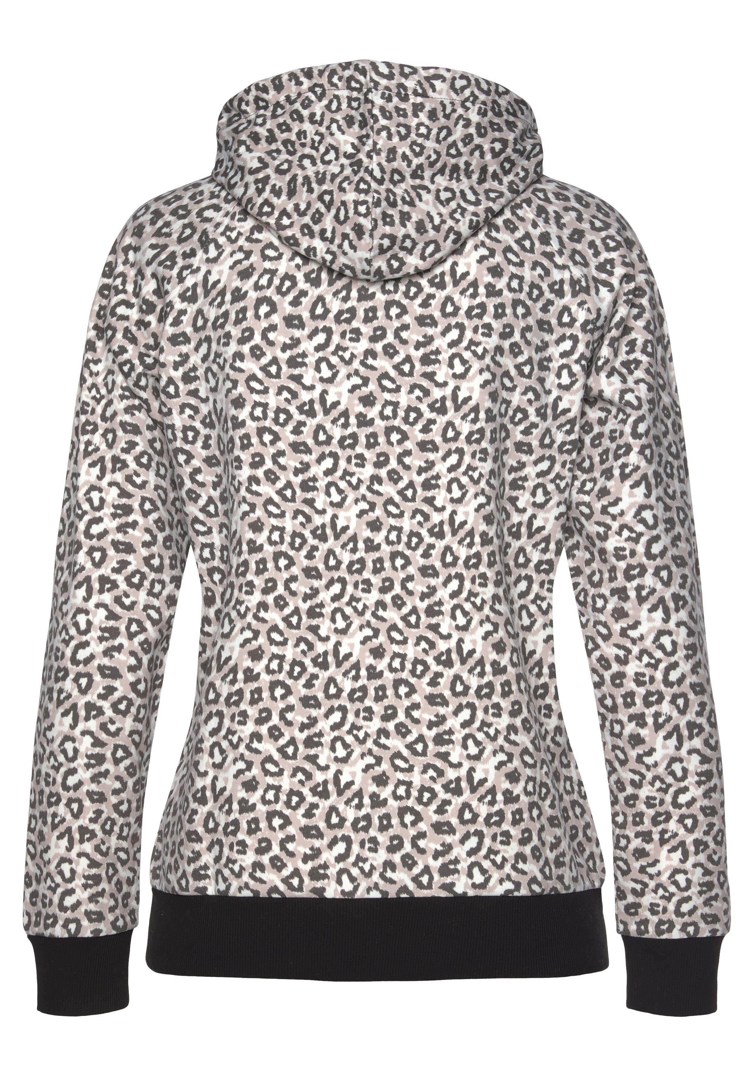LASCANA Kapuzensweatjacke Sweatshirtjacke mit Details in Roségold, Loungewear