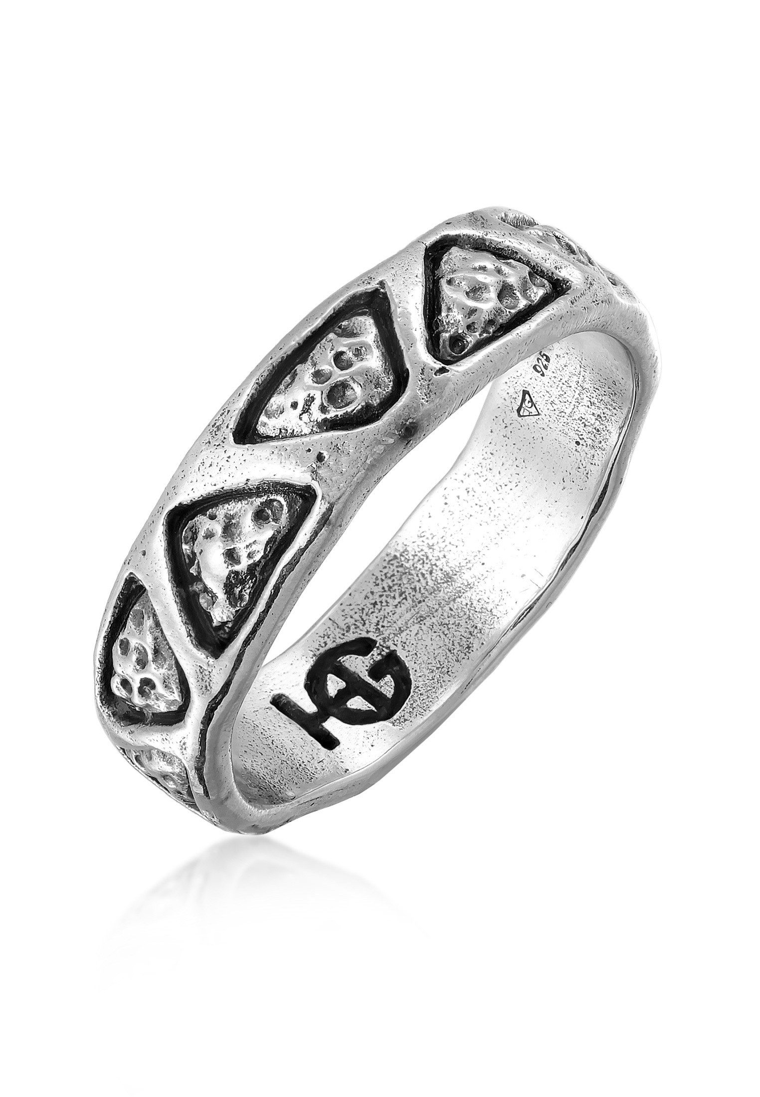 Silberring Bandring Dreieck Symbol 925 Silber