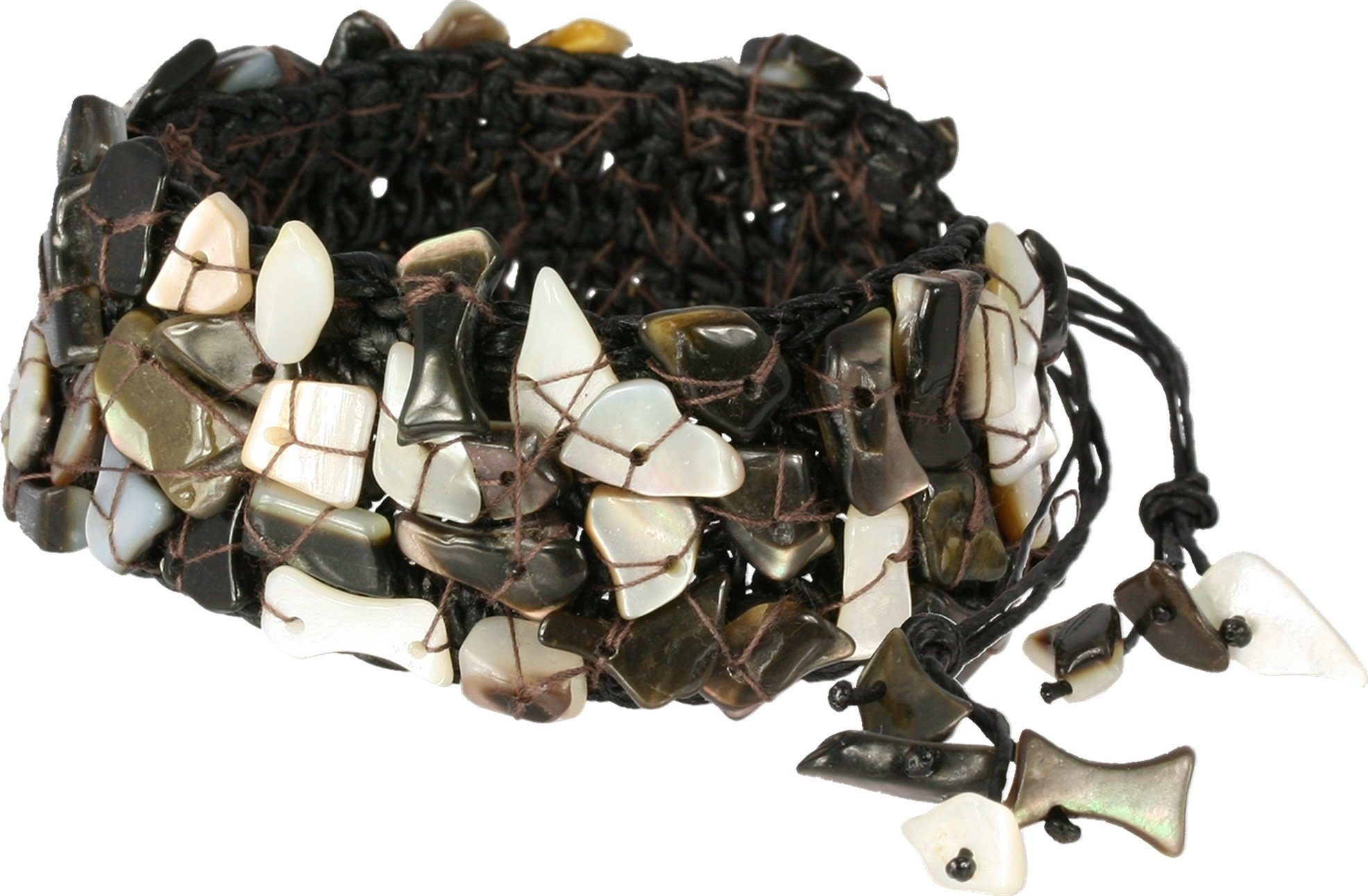 SilberDream Armband SilberDream Armband braun weiß Schmuck für (Armband), Damen Armband (Geflecht) ca. 18cm, Farbe: braun, beige, weiß